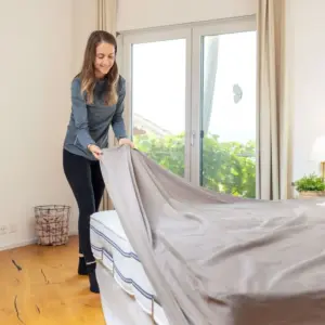 Erdungs Fixleintuch – Spannbettlaken mit Silberfasern für besseren Schlaf